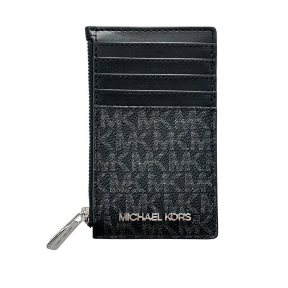 NEW Michael Kors Cooper Slim Signature Logo Zip Wallet Monogram Cardholder NWT